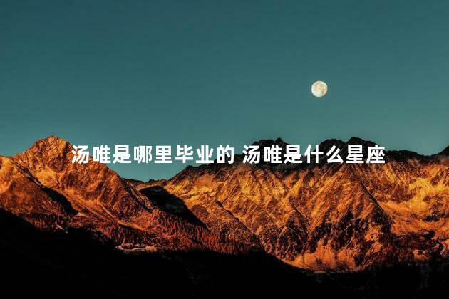 汤唯是哪里毕业的 汤唯是什么星座